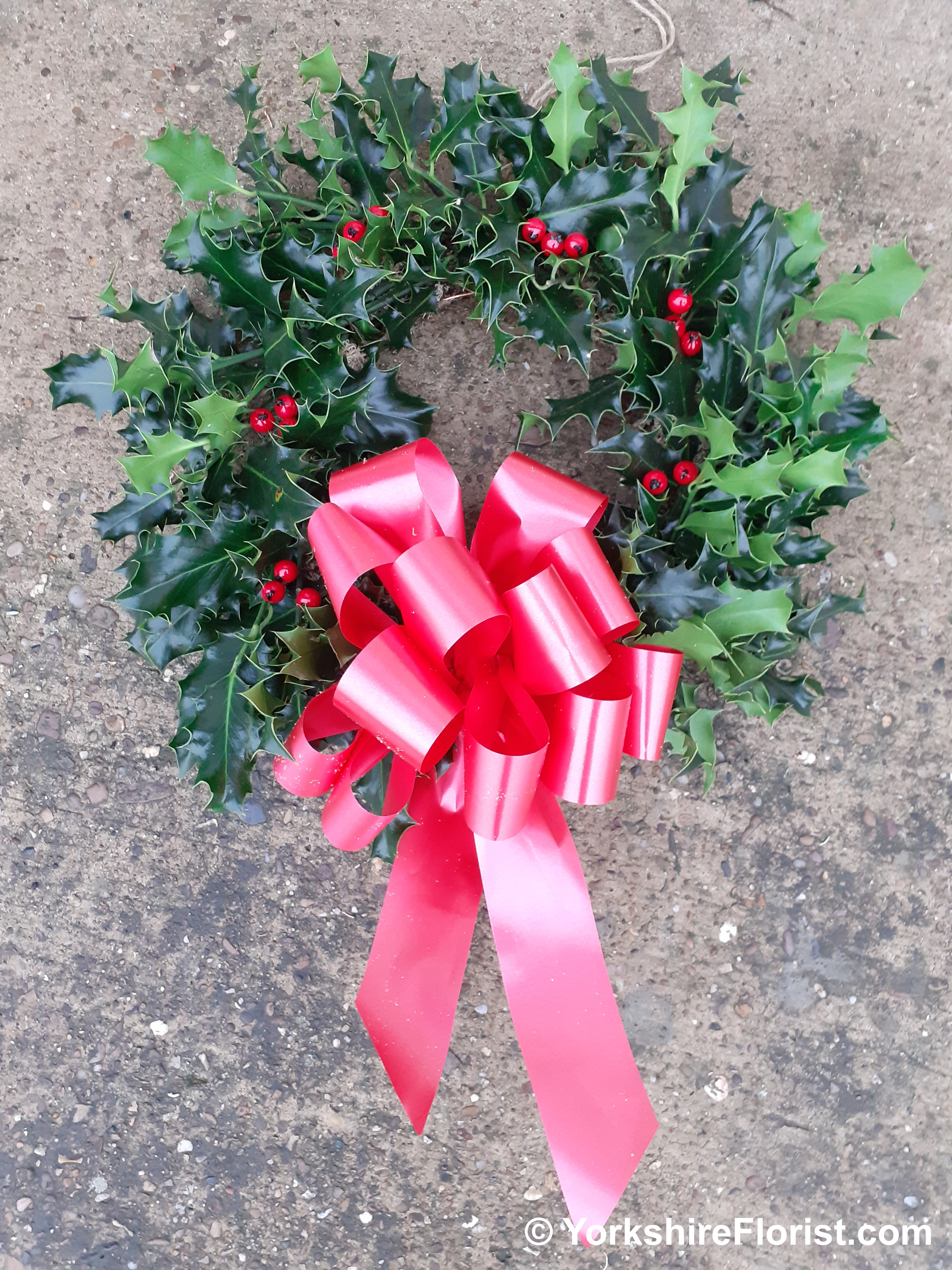 traditional real holly wreaths