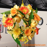 silk daffodil wreath