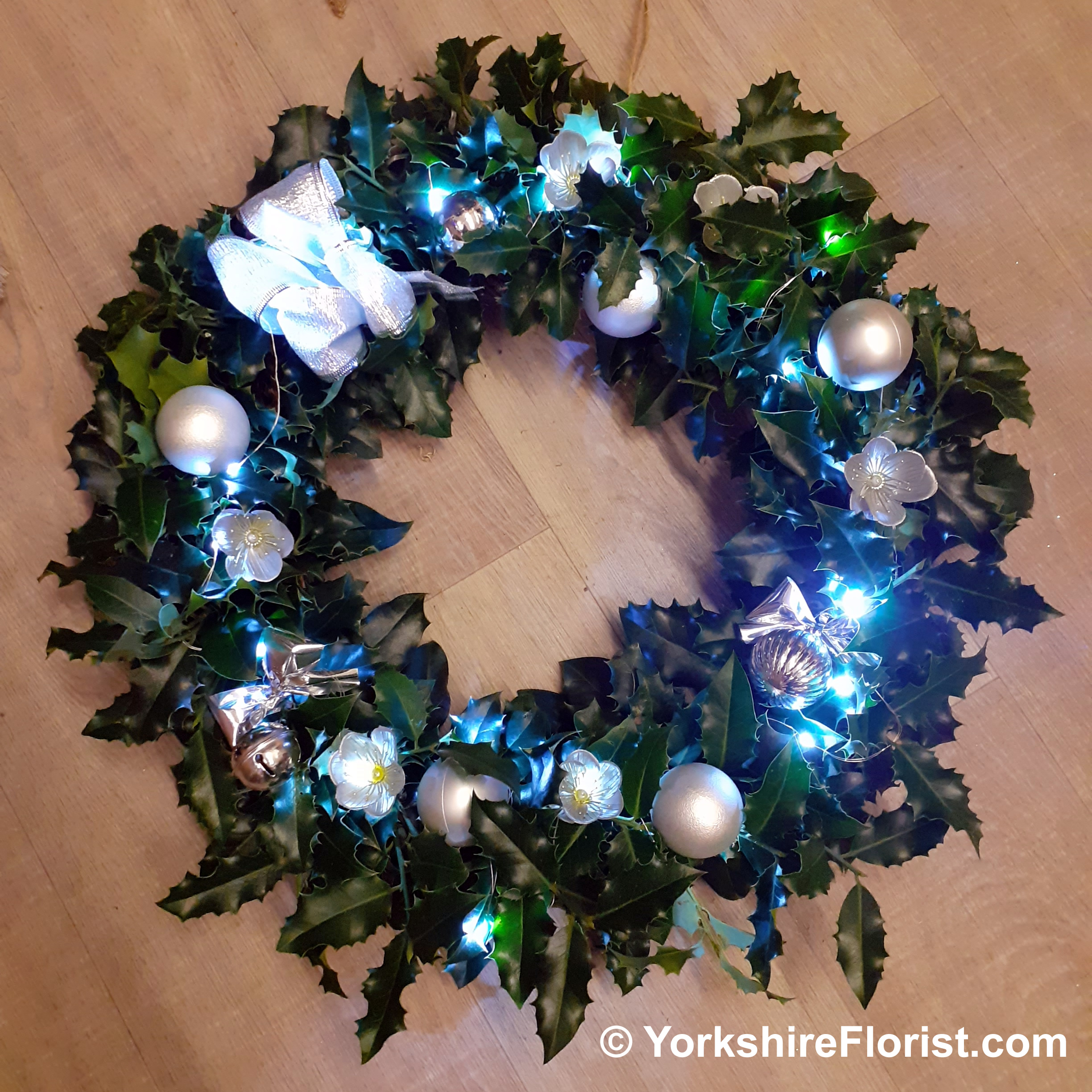 traditional real holly wreaths