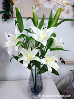 silk flower arrangement vase large white lilies